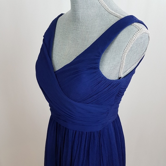 J.Crew Heidi Blue Silk Chiffon Dress Size 6 - Picture 6 of 8